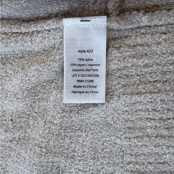 Barefoot Dreams CozyChic Lite Circle Cardigan Womens Sz S Dove Gray Open Sweater - Picture 7 of 8